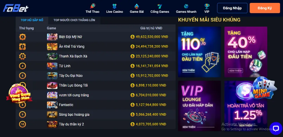 Slot 3D đồ họa VG99 Casino